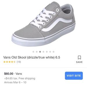 Men's- Size 8, Gray Old School (Skool) Vans